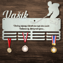 Věšák na medaile se jménem a textem –⁠ hokejbal