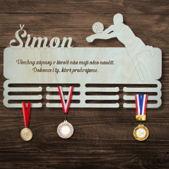 Věšák na medaile se jménem a textem –⁠ volejbalista